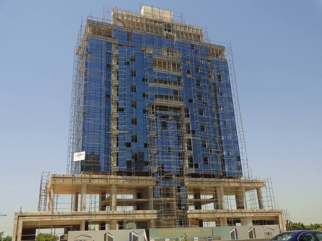 Dbayeh Marina high-rise construction with ACH scaffolding